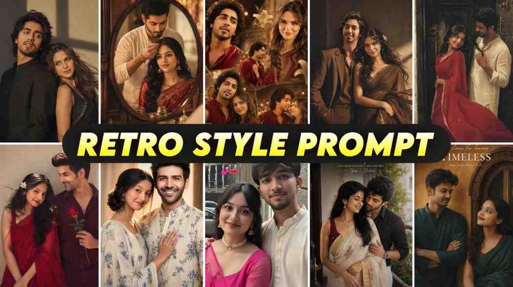 Trending Couple Prompt For Gemini AI Retro Style Photo Idea